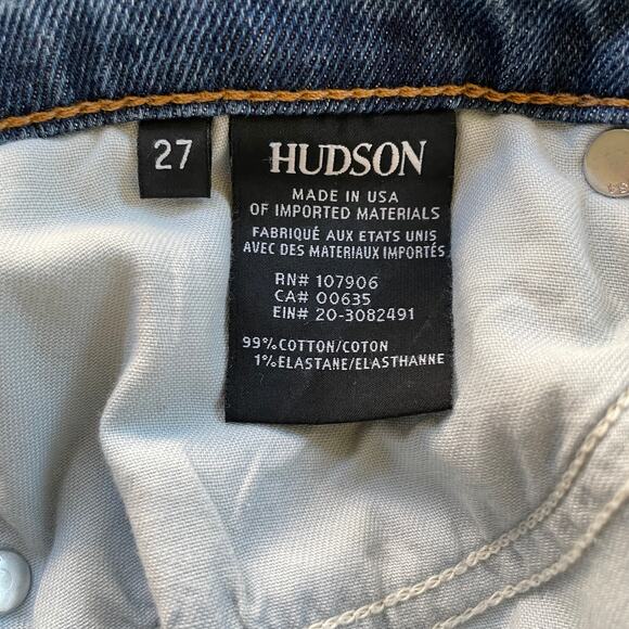 Hudson Womens Rival Seamed High Rise Straight Button-Fly Jeans Blue 27 - Picture 10 of 14